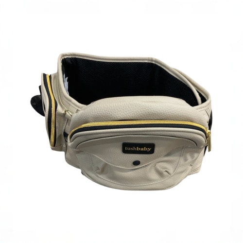 TushBaby Hip Baby Carrier, Vegan Leather Cream