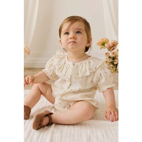 Organic Cotton Muslin Frill Bloomer - Willow Rose – Jamie Kay USA