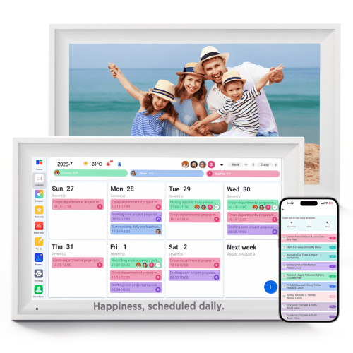 Callsky 15.6 inch Digital Calendar, Ultra-Smooth Smart Family Wall Planner & Interactive Touchscreen Chore Chart, Real-Time Sync Schedules, 1080P Photo Frame with 1-Month Free Trial