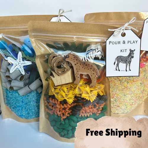 Pour and Play Sensory Kit for Kids Sensory Activities Screen Free Play Stay at Home Mom Activities for Toddlers