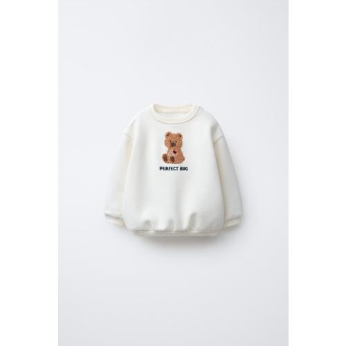 TERRY BEAR PATCH SWEATSHIRT - Ecru | ZARA United States