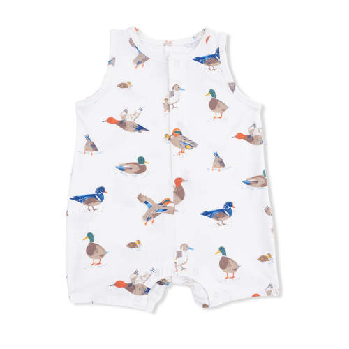 Sleeveless Shortie Romper, Ducks