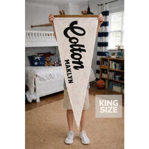 Custom name pennant Extra large size, custom name pennant flag, flag 38 inches, Large Felt Banner with Name, Wall Name Pendant Xl