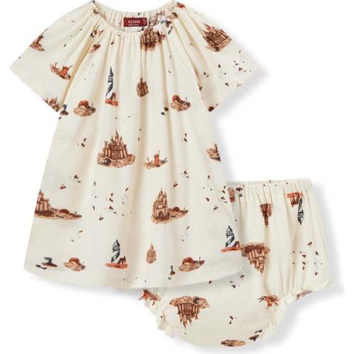 Sandcastle Organic Cotton Dress & Bloomer Set - Milkbarn Kids Dresses | Maisonette