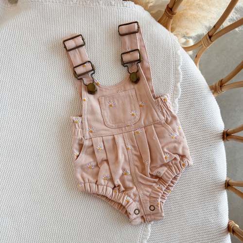 Denim Daisy Overall Romper - Pink – Blossom and Pear