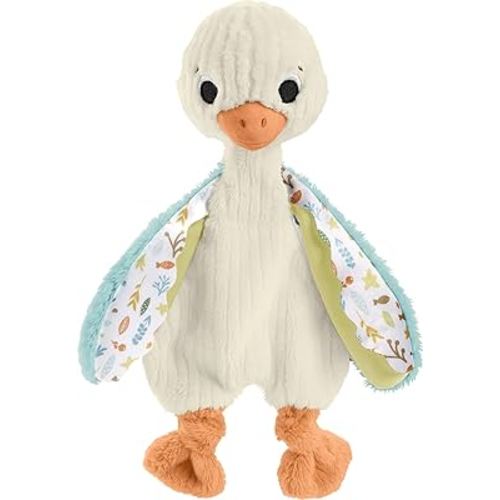 Fisher Price Baby Sensory Toy Snuggle Up Goose Plush with Jingle Sounds for Developmental Play Newborns Ages 3+ Months