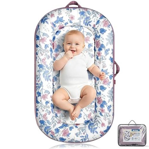 BUTOA Baby Lounger, Portable Infant Support Cushion for Newborn 0-24 Months | Soft Breathable Cotton, Tummy Time Play Mat, Double-sided Use, Washable Cover, Perfect Newborn Essentials Baby Shower Gifts
