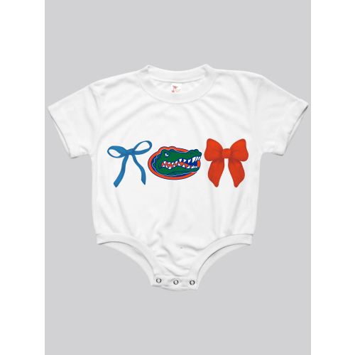 Florida Gator Bows Baby Bubble Tee Shirt Romper