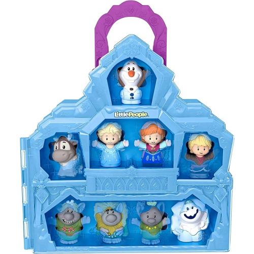 Fisher-Price Little People Toddler Toy Disney Frozen Carry Along Castle Case Playset with Figures for Pretend Play Kids Ages 18+ Months​