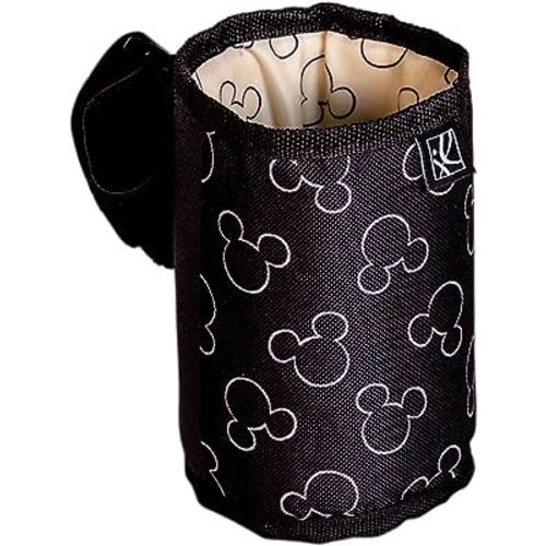 Disney Baby by J.L. Childress Universal Cup Holder with Cell Phone Pocket - Disney Stroller Accessory and Travel Essential - Insulated, Cup and Cell Phone Holder - Mickey Mouse Black