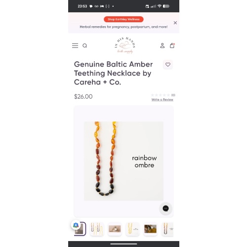 Genuine Baltic Amber Teething Necklace by Careha + Co. | In His Hands