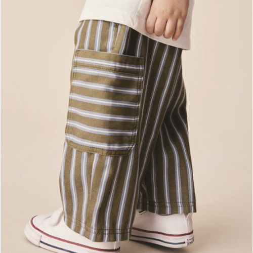 Buy Khaki/Blue Stripe Side Pocket Wide Trousers (3mths-7yrs) from Next USA