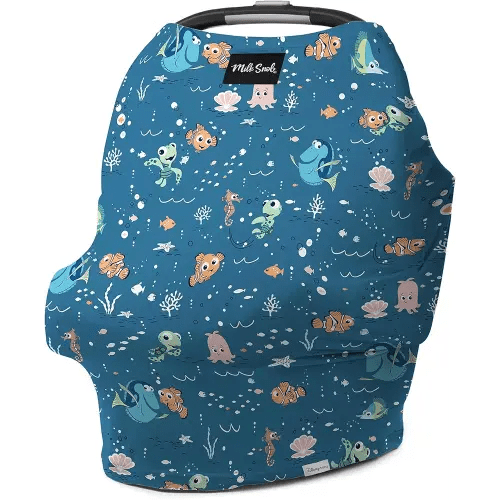 Milk Snob Original Disney Pixar 5-in-1 Baby Cover, Breastfeeding, Car Seat, Carrier, Stroller, High Chair, Shopping Cart, Canopy, Baby Shower Gender Neutral Gifts, Nursing Top (Finding Nemo)