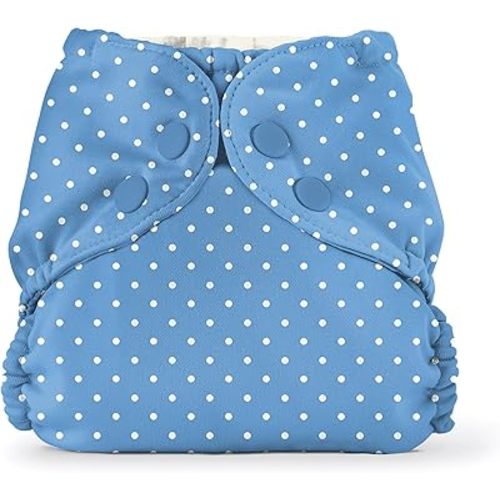 Esembly Cloth Diaper Cover - Reusable Swim Diaper, Waterproof, Breathable - Adjustable Outer Layer Over Absorbent Inner for Blowout Protection - Penny Dot, Size 1 (7-17lbs)