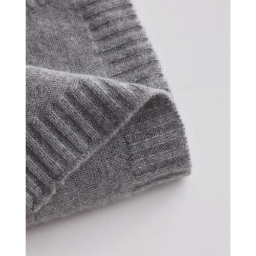 Luxe Knit Cashmere Baby Blanket in Heather Grey