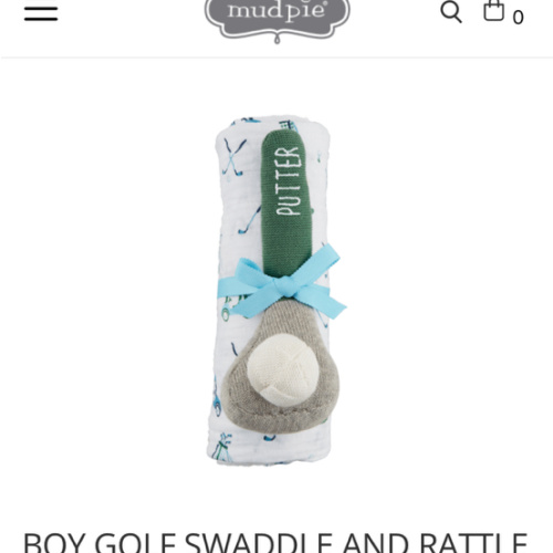 Boy Golf Swaddle And Rattle Set