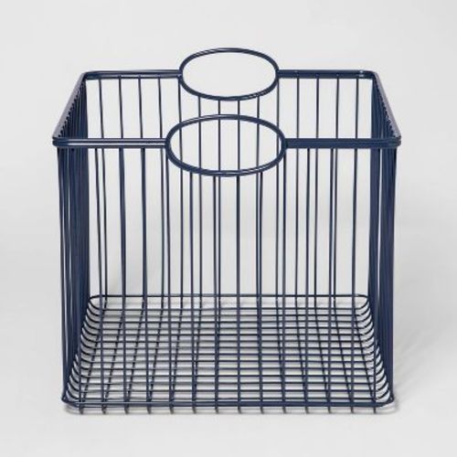 Wire Stackable Kids' Storage Basket Navy - Pillowfort™