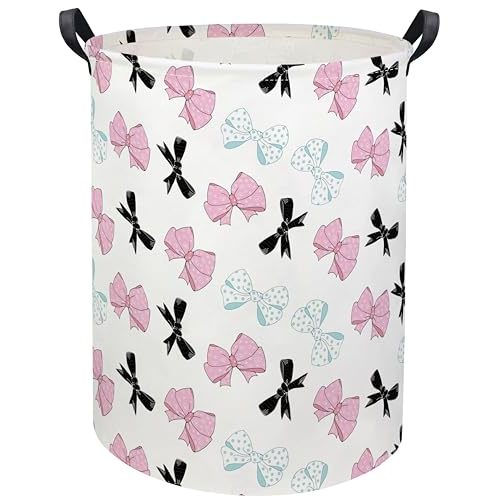 Butterfly Baby Laundry Basket Baby Hamper for Nursery Girl Kids Butterfly Hamper Cute Kids Toys Storage Bin Organizer Butterfly Room Decor for Home(Bowknot)