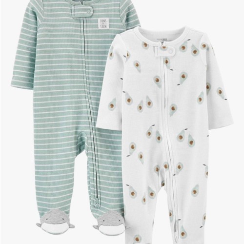 Simple Joys by Carter's Baby Boys' 2-way Zip Thermal Footed Sleep and Play, Pack of 2