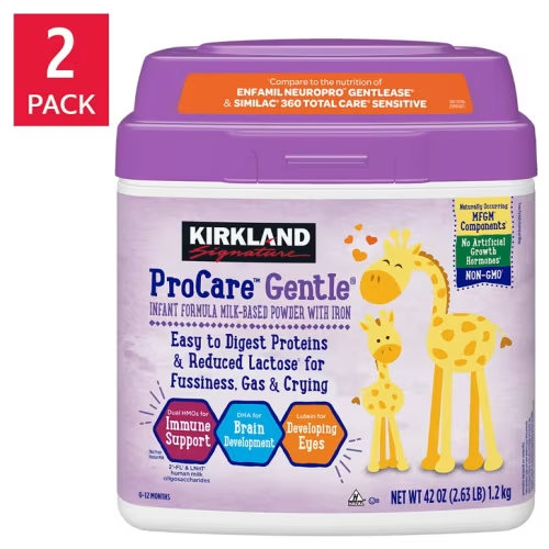 Kirkland Signature ProCare Gentle with Dual HMO's, Non-GMO Formula, 42 oz, 2-pack | Costco