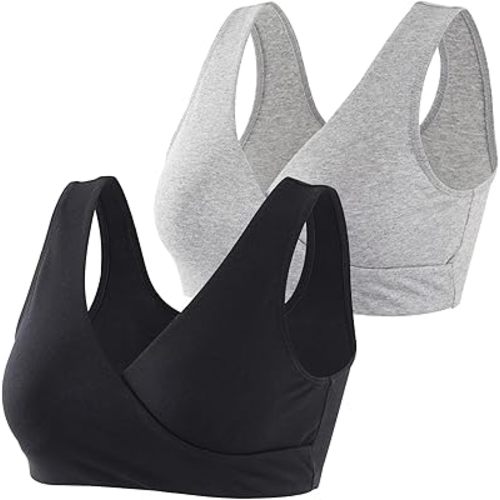 Maternity Nursing Bras - Soft Cotton Sleep Bra for Pregnancy and Breastfeeding, Comfortable Wire-Free Design