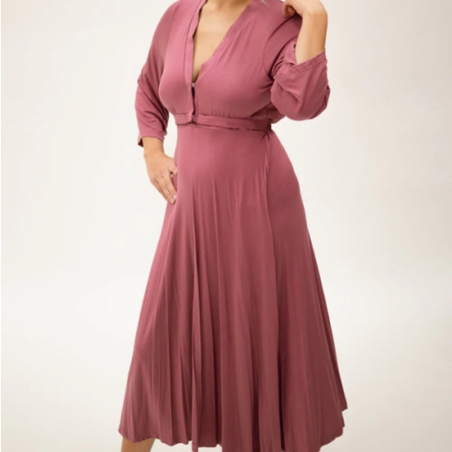 Lila Labor & Postpartum Gown in Dusty Rose