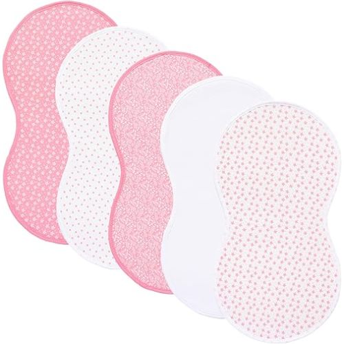 sleepyturtle Pack of 5,Baby Burp Cloths,Soft and Absorbent,Unisex,Easy to Use