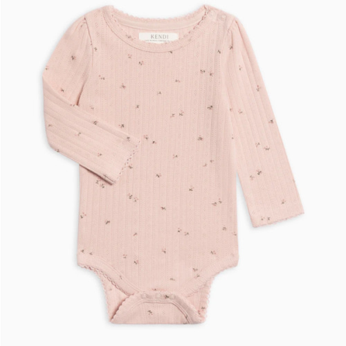 Thea Brushed Back Pointelle Long Sleeve Bodysuit