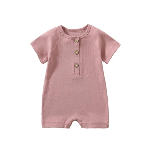 Jomixa Baby Romper – Cotton Newborn Outfit, Short Sleeve Unisex Onesie