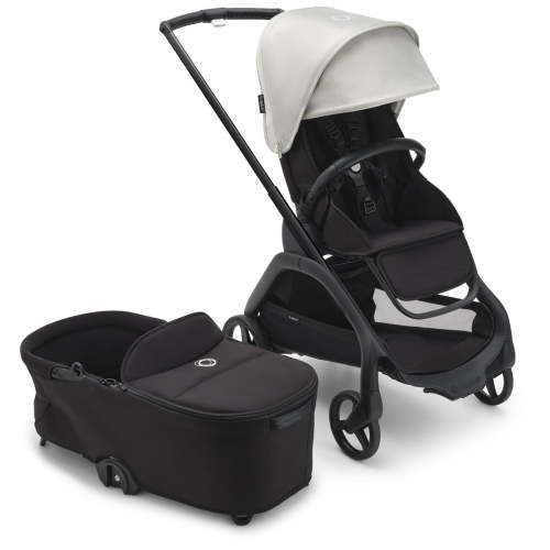 Bugaboo Dragonfly Complete Lightweight Compact Stroller + Bassinet - Black / Midnight Black / Misty White (Albee Exclusive)