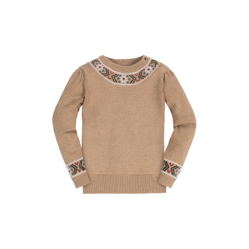 Baby Girls' Organic Intarsia Trim Sweater, Infant