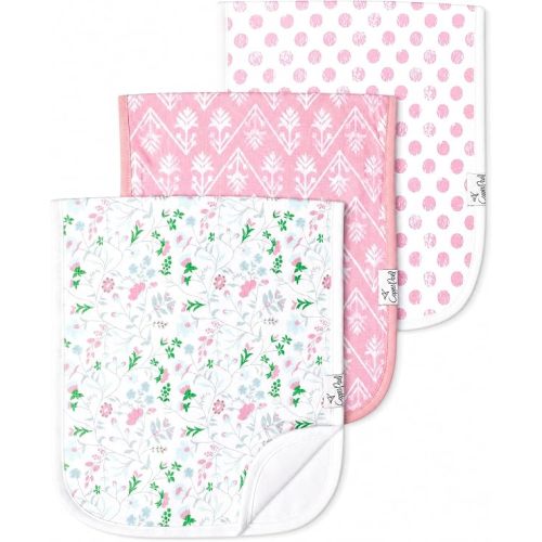 Copper Pearl Premium Baby Burp Cloths - 3-Pack Large Cotton Burp Cloths, Extra Soft Spit Up Rags with 3 Absorbent Layers, Perfect for Baby Boy and Baby Girl Gifts