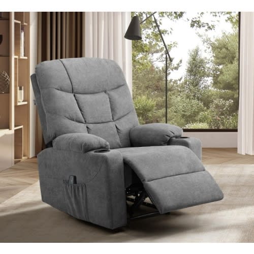 Hyland Grey Massage Recliner Armchair | Armchairs