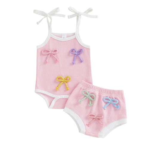 Lucikamy Newborn Baby Girl Clothes Floral Sleeveless Romper Bodysuit + Ruffle Bloomers Shorts Infant Summer Outfits Set