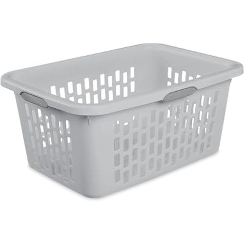 2-Bushel Plastic Laundry Hamper with 4 Ergonomic Handles – BPA-Free, Spacious Design for Household Use, Gray (1PC)