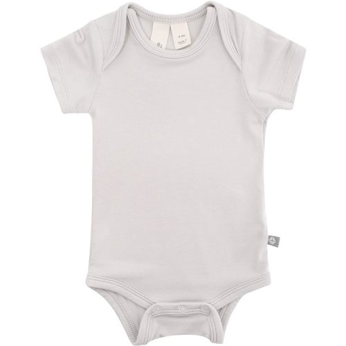 KYTE BABY Short Sleeve Unisex Baby Bodysuits, Rayon Made From Bamboo Material - Oat - 3-6 Months
