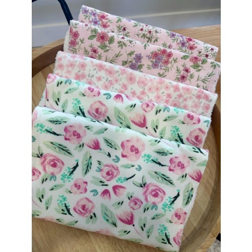 Handmade Baby Burp Cloths. ( pretty flowers)
