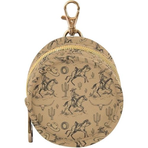 Sinestour Western Cowboy Horse Beige Print Pacifier Holder Case for Diaper Bag Portable Travel Pacifier Storage Case with Clip Newborn Baby Pouch for Baby Boys Girls Purse Outdoor