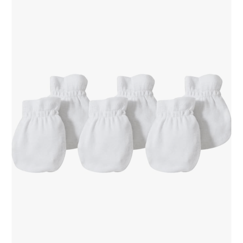Burts Bees Baby Unisex Baby Mittens, 100% Organic Cotton, One Size 3-Pack Solid Color Infant Scratch Protection Mitts