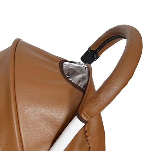 MINILUJIA Baby Stroller Armrest Bumper Handlebar Sleeve Cover Universal Handle Cover DustProof Protect PU Leather Case with Removable Zipper Brown