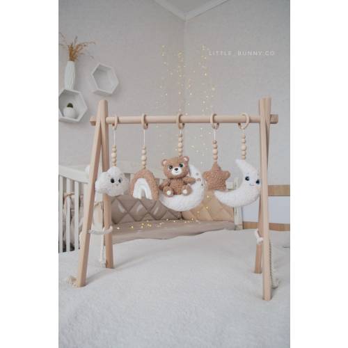 Boucle Baby Gym Toys: Bear Nursery Mobile, Sensory Toys