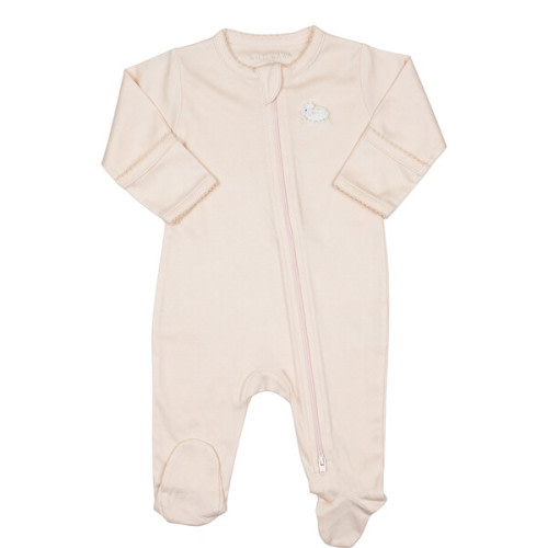Zip Footed Sleeper, Lamb Pink - Wild Wawa | Maisonette