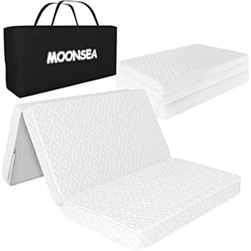 Pack n Play Trifold Mattress Topper, Pack and Play Mattress Foldable with Ultra Soft Jacquard Water-Resistant Playard Playpen Mattress Pad Cover, Mini Crib Mattress 37.5x26x2 Inch