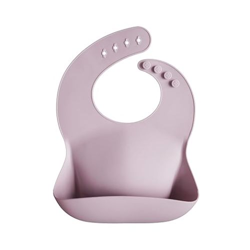 mushie Silicone Baby Bib | Adjustable Fit Waterproof Bibs (Dinosaurs)