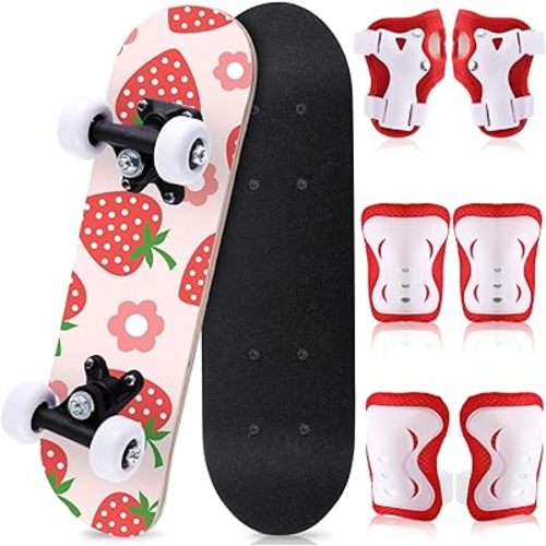 Honoson 7 Pcs Skateboard for Toddlers Beginners Knee Elbow Pads Wrist Guards Gear Set
