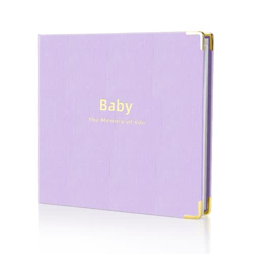 Baby book Baby Memory Book for baby boys and girls First 5 years baby book keepsake baby books (Purple)