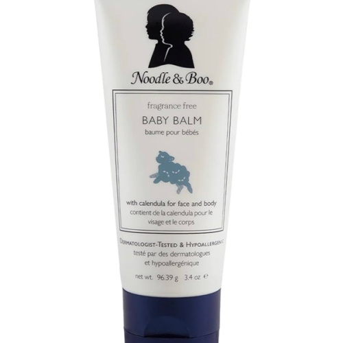 Noodle & Boo Baby Balm for Face and Body, Hypoallergenic and Natural Baby Skin Care with Organic Calendula for Sensitive Skin, Pediatrician and Dermatologist-Tested, Fragrance Free, 3.4 Oz