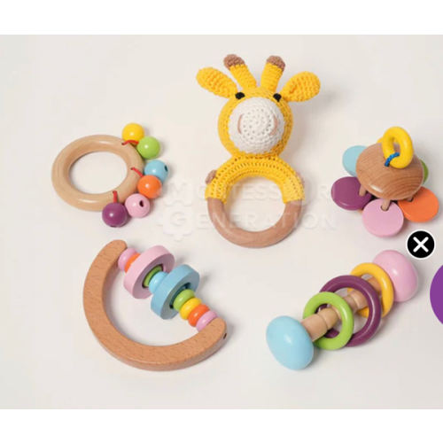 Buy Montessori 5 Piece Wooden Rattle Kit Online I Montessori Generation