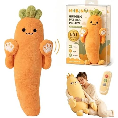 Hugging Patting Pillow with Heat, Bluetooth Voice Recording Sleep Buddy
