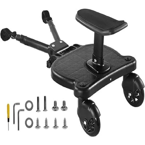 2026 New-Universal Stroller Board with Detachable Seat, 2in1 Sit and Stand Stroller Connectors for Most Strollers, Holds Children Up to 55 LBs Stroller Standing Board